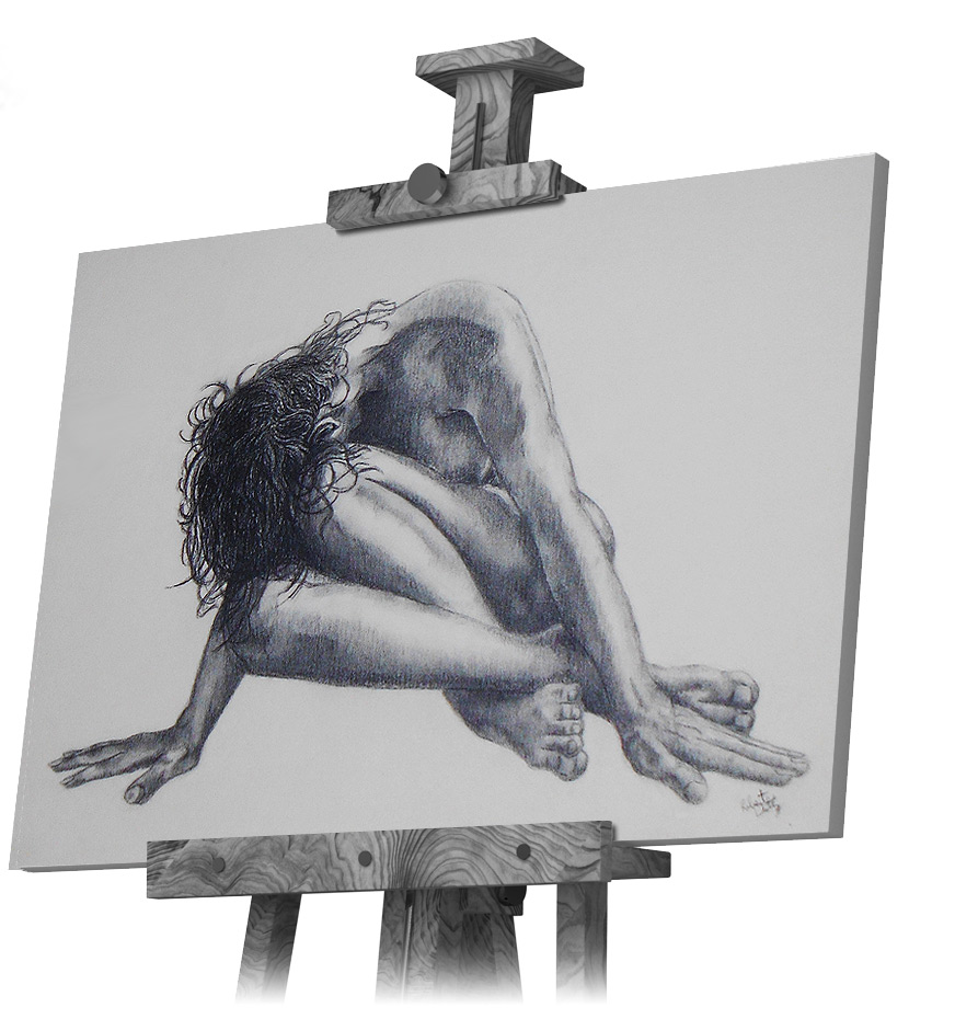 Personal Project 'Despair' - Charcoal Drawing